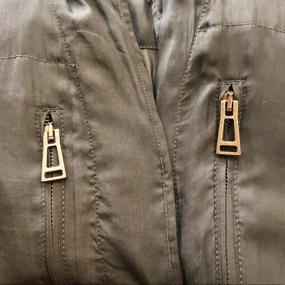 Zara dark green lightweight button down utility jacket, XS - Picture 4 of 6